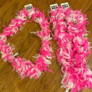 Six strands of Craft Boa in pink and white X 6’ each
